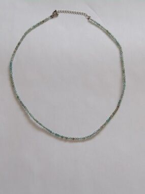 Delicate Light Blue Tourmaline Gemstone Beaded Necklace -